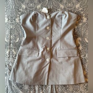 Forever 21 Light Gray Strapless Top